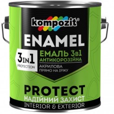 Kompozit PROTECT Эмаль антикоррозийная 3 в 1 серебро (2,4 кг)