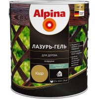 Alpina Lasur-Gel Лазурь-гель для древесины шелковисто-матовая кедр (2,5 л)